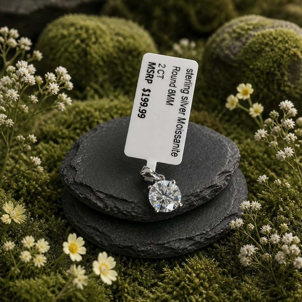 Moissanite Round Brilliant Cut Stone with GRA Certification